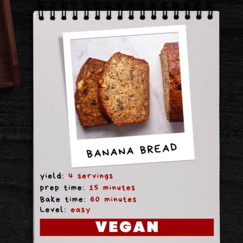 Banana bread walnut and chia seed vegan cake recipe